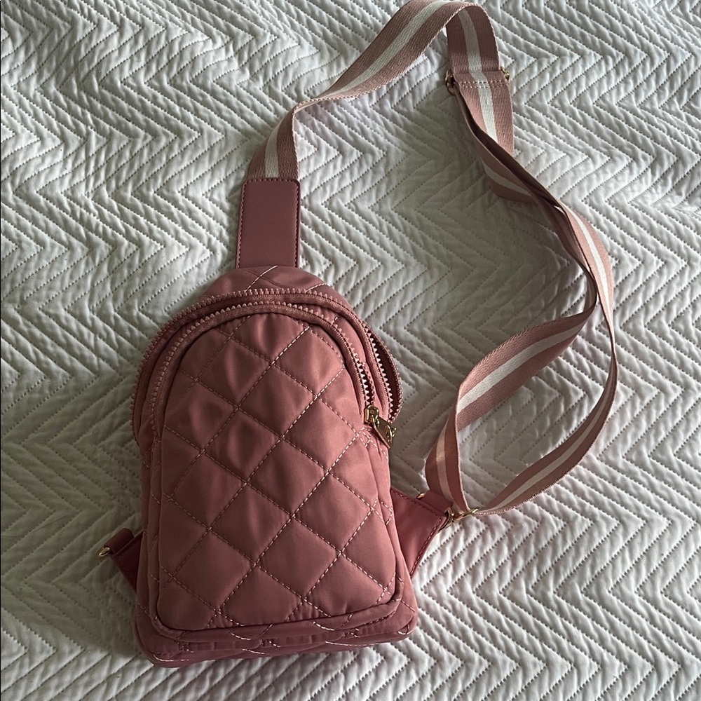 Quilted Pink Crossbody Bag